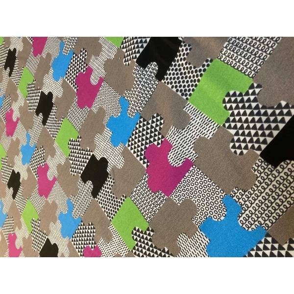bawełna kolorowa wzór puzzle